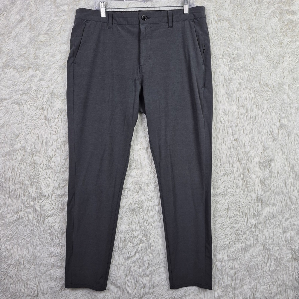 Vuori Aim Pants Mens 34x31 Gray Stretch Performance Tapered Golf‎ Chinos V431